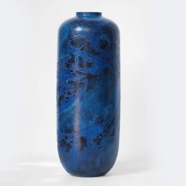 Wazon cylinder niebieski wysoki